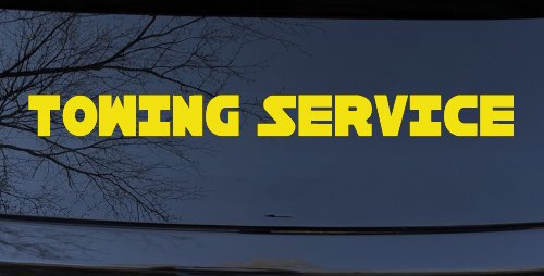Towing Service Car or Truck Window Vinyl Decal Sticker (Yellow)