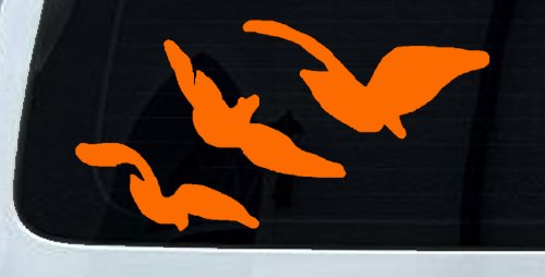 Three Birds Flying Car or Truck Window Decal Sticker (Orange)