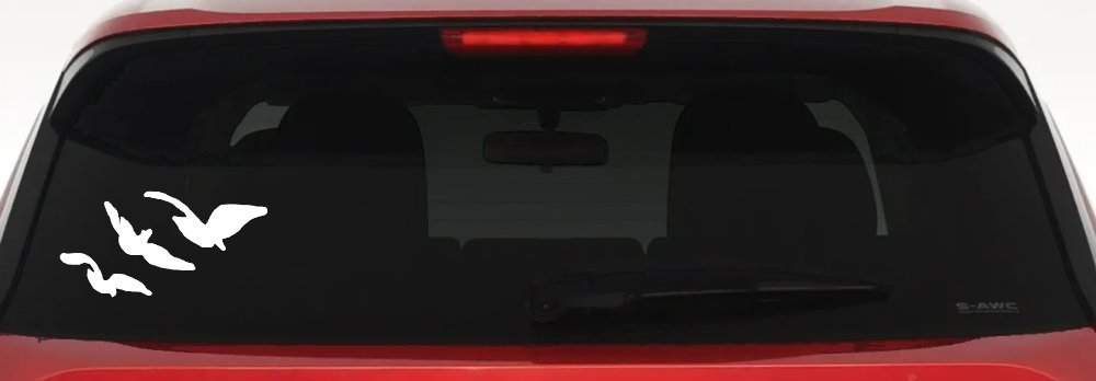 Three Birds Flying Car or Truck Window Vinyl Decal Sticker (White)