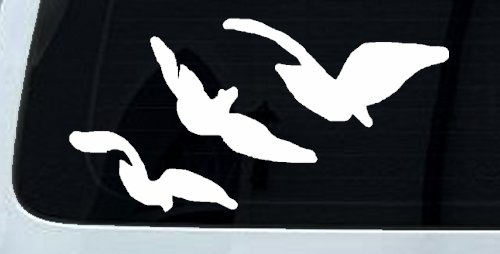 Three Birds Flying Car or Truck Window Decal Sticker (White)