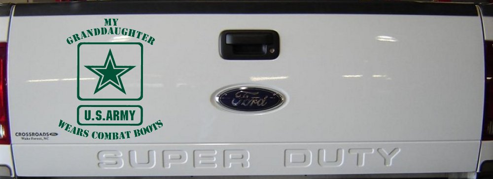 My Granddaughter Wears Combat Boots Army Military Car or Truck Window Vinyl Decal Sticker (Dark Green)