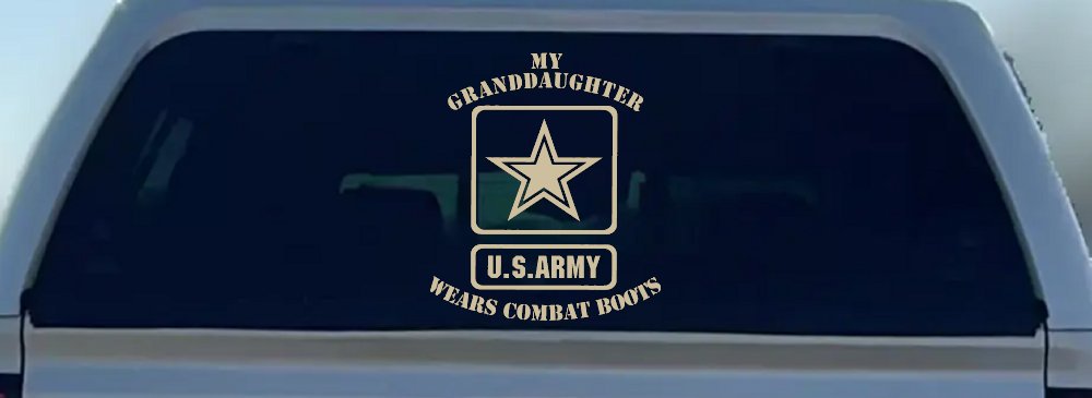 My Granddaughter Wears Combat Boots Army Military Car or Truck Window Decal Sticker
