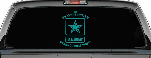 My Granddaughter Wears Combat Boots Army Military Car or Truck Window Decal Sticker