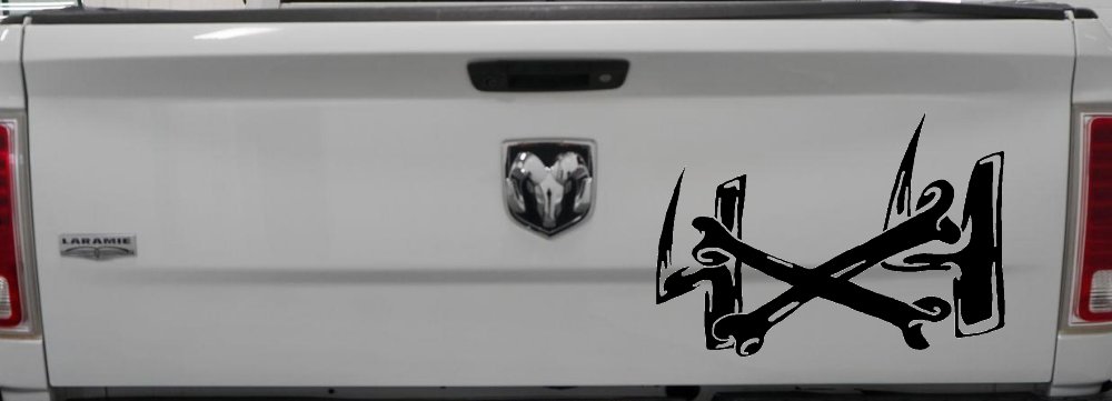 4X4 With Cross Bones Off Road Car or Truck Window Vinyl Decal Sticker (Black)