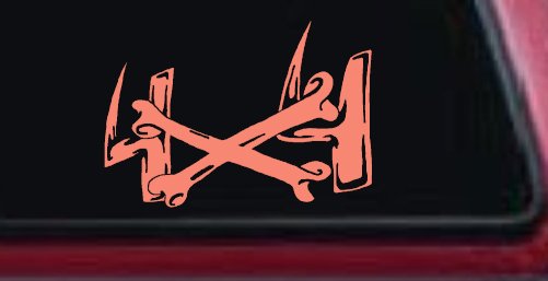4X4 With Cross Bones Off Road Car or Truck Window Vinyl Decal Sticker (Coral)