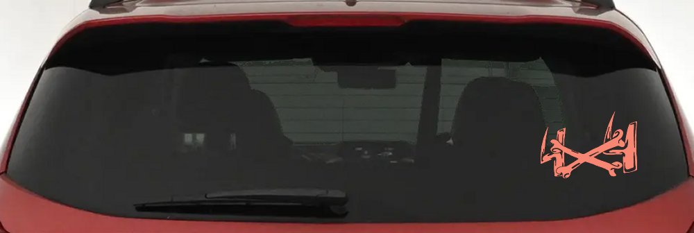 4X4 With Cross Bones Off Road Car or Truck Window Decal Sticker