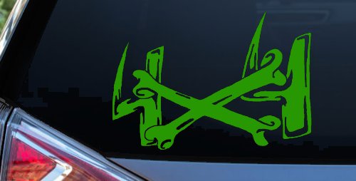 4X4 With Cross Bones Off Road Car or Truck Window Decal Sticker