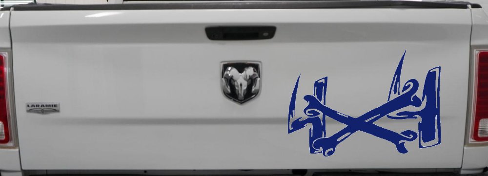 4X4 With Cross Bones Off Road Car or Truck Window Decal Sticker (Navy)