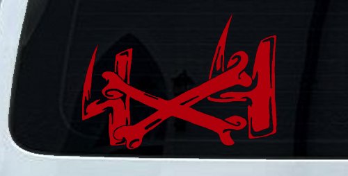 4X4 With Cross Bones Off Road Car or Truck Window Vinyl Decal Sticker (Red)