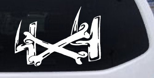 4X4 With Cross Bones Off Road Car or Truck Window Decal Sticker