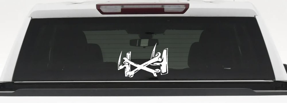 4X4 With Cross Bones Off Road Car or Truck Window Decal Sticker