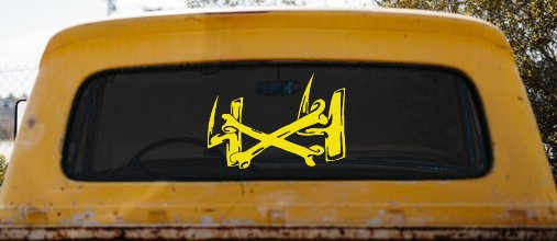 4X4 With Cross Bones Off Road Car or Truck Window Decal Sticker