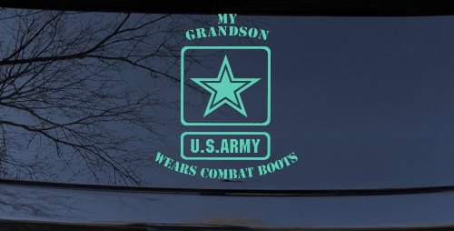 My Grandson Wears Combat Boots Army Military Car or Truck Window Decal Sticker (Mint)