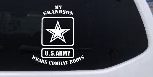My Grandson Wears Combat Boots Army Military Car or Truck Window Decal Sticker