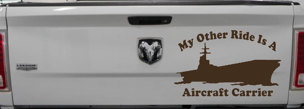My Other Ride Is A Aircraft Carrier Military Car or Truck Window Decal Sticker