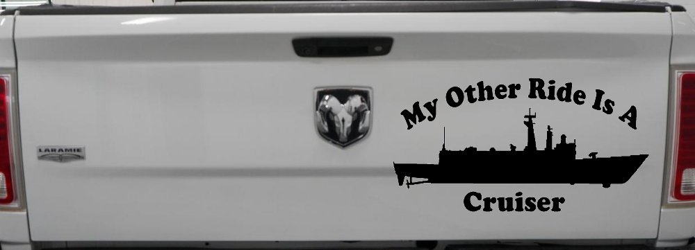 My Other Ride Is A Cruiser Military Car or Truck Window Vinyl Decal Sticker (Black)