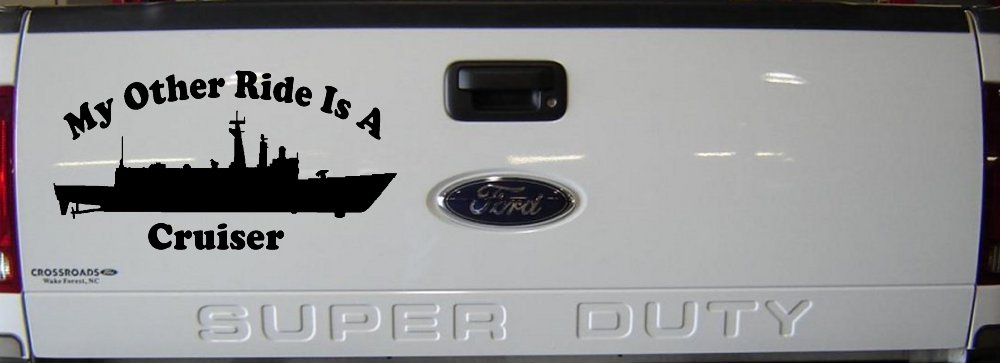 My Other Ride Is A Cruiser Military Car or Truck Window Decal Sticker (Black)