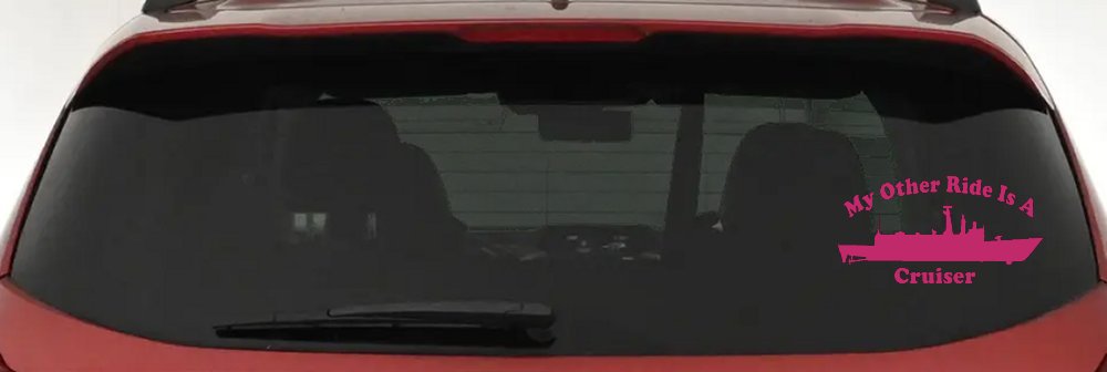 My Other Ride Is A Cruiser Military Car or Truck Window Decal Sticker (Hot Pink)