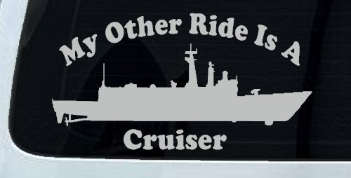 My Other Ride Is A Cruiser Military Car or Truck Window Decal Sticker (Light Gray)