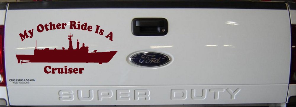 My Other Ride Is A Cruiser Military Car or Truck Window Decal Sticker (Purple Red)