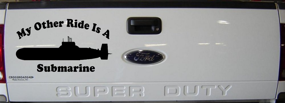 My Other Ride Is A Submarine Military Car or Truck Window Decal Sticker (Black)