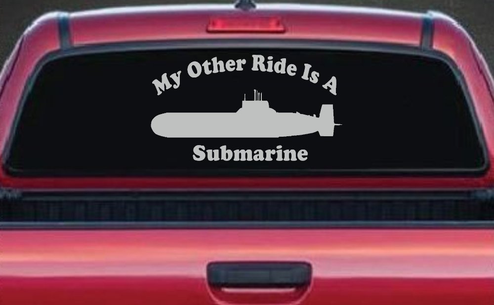 My Other Ride Is A Submarine Military Car or Truck Window Decal Sticker (Light Gray)