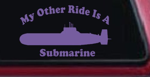 My Other Ride Is A Submarine Military Car or Truck Window Decal Sticker (Purple)