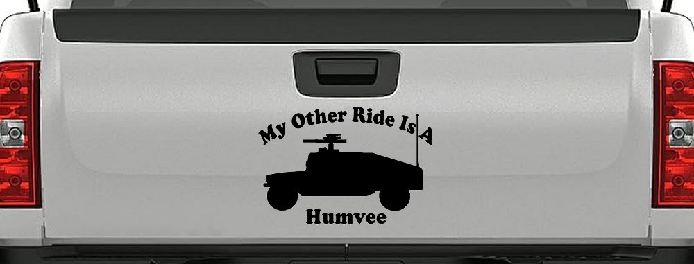 My Other Ride Is A Hummer Humvee Military Car or Truck Window Decal Sticker (Black)