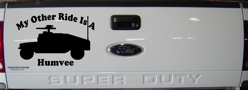 My Other Ride Is A Hummer Humvee Military Car or Truck Window Decal Sticker