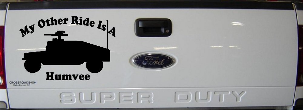 My Other Ride Is A Hummer Humvee Military Car or Truck Window Decal Sticker (Matte Black)
