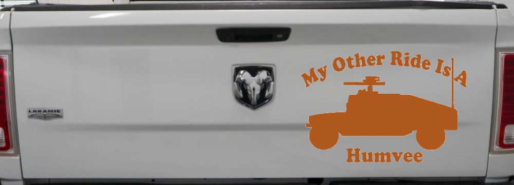 My Other Ride Is A Hummer Humvee Military Car or Truck Window Decal Sticker