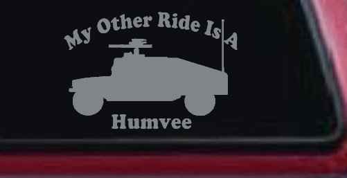 My Other Ride Is A Hummer Humvee Military Car or Truck Window Decal Sticker (Telegrey)