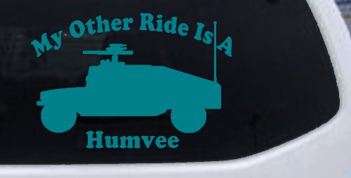 My Other Ride Is A Hummer Humvee Military Car or Truck Window Vinyl Decal Sticker (Turquoise Blue)