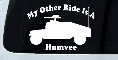 My Other Ride Is A Hummer Humvee Military Car or Truck Window Vinyl Decal Sticker (White)