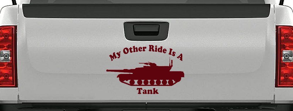 My Other Ride Is A Tank Military Car or Truck Window Decal Sticker (Purple Red)