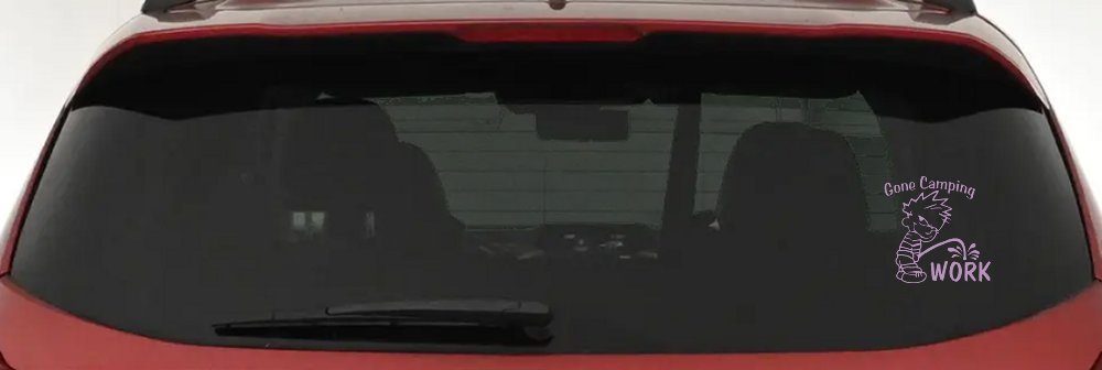 Gone Camping Pee On Work Car or Truck Window Decal Sticker