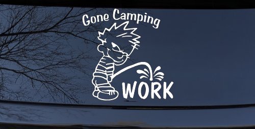Gone Camping Pee On Work Car or Truck Window Decal Sticker