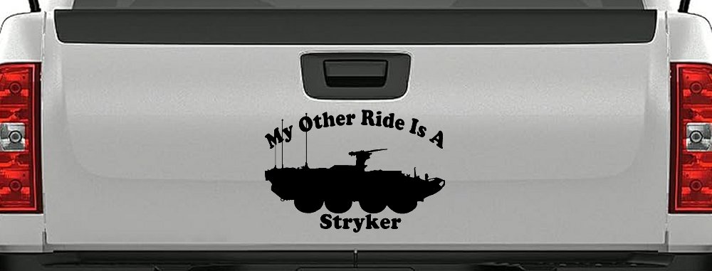 My Other Ride Is A Stryker Military Car or Truck Window Decal Sticker (Black)