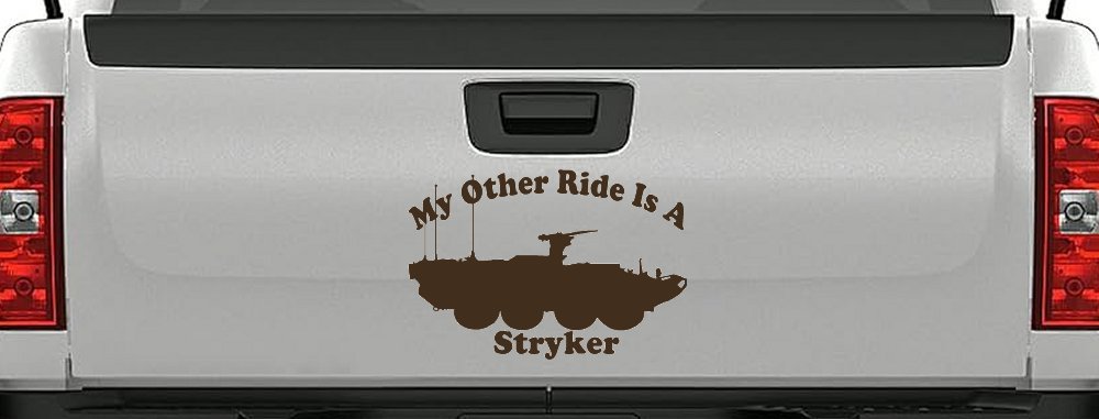 My Other Ride Is A Stryker Military Car or Truck Window Decal Sticker (Brown)