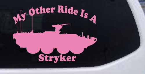 My Other Ride Is A Stryker Military Car or Truck Window Decal Sticker (Pink)