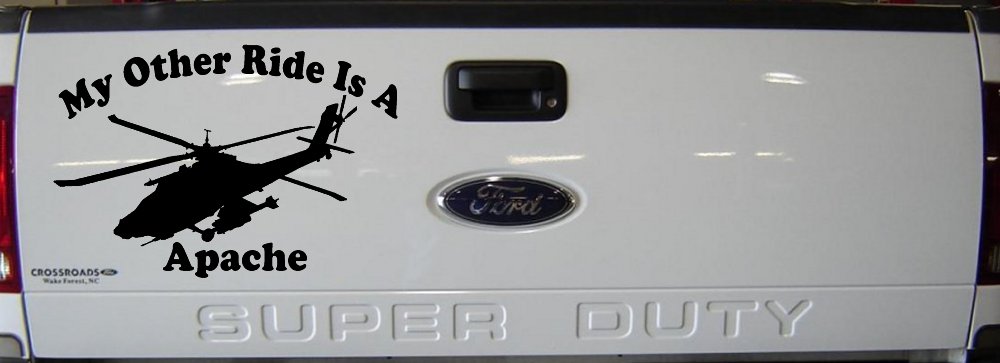 My Other Ride Is A Apache Helicopter Military Car or Truck Window Decal Sticker