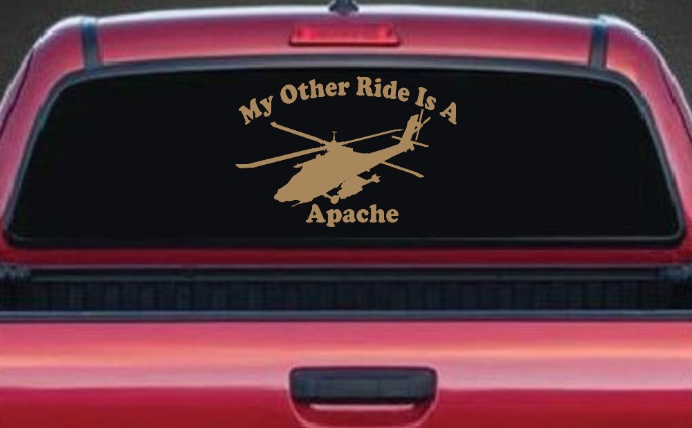 My Other Ride Is A Apache Helicopter Military Car or Truck Window Decal Sticker