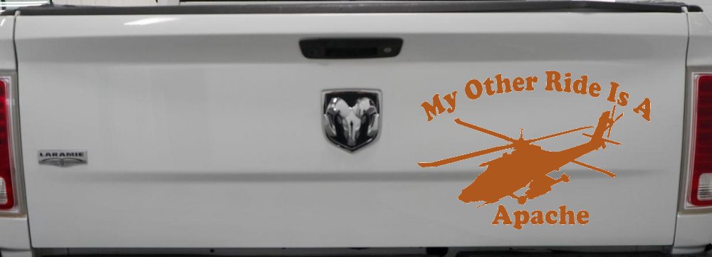 My Other Ride Is A Apache Helicopter Military Car or Truck Window Decal Sticker