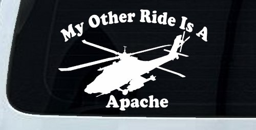 My Other Ride Is A Apache Helicopter Military Car or Truck Window Decal Sticker