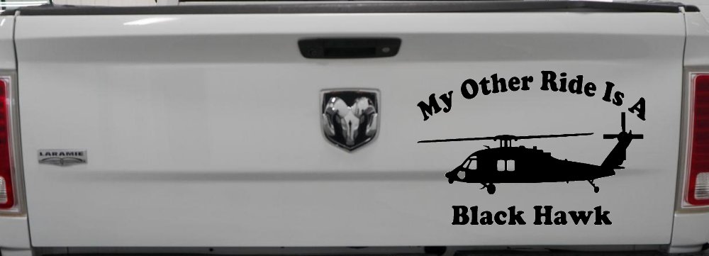 My Other Ride Is A Black Hawk Helicopter Military Car or Truck Window Decal Sticker (Black)
