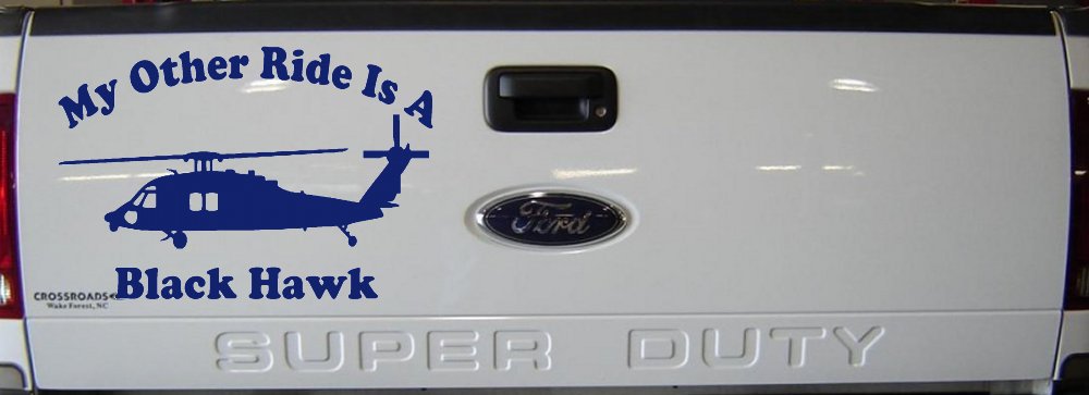 My Other Ride Is A Black Hawk Helicopter Military Car or Truck Window Vinyl Decal Sticker (Navy)