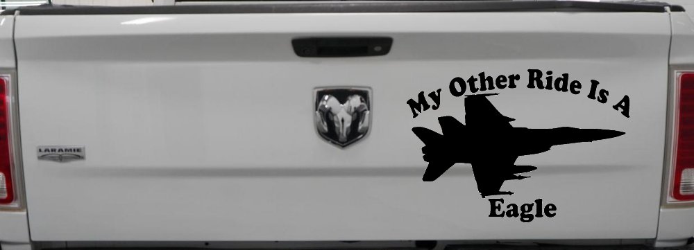 My Other Ride Is A Eagle Military Car or Truck Window Decal Sticker (Black)
