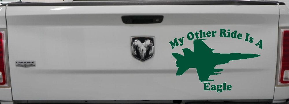 My Other Ride Is A Eagle Military Car or Truck Window Decal Sticker (Dark Green)