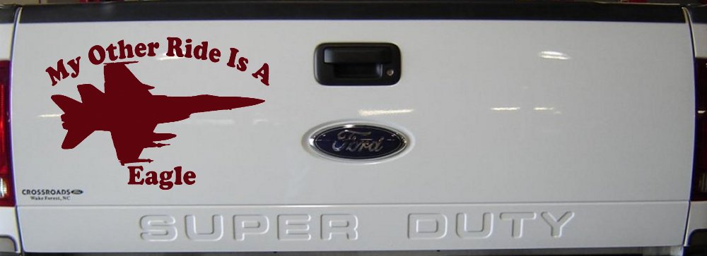 My Other Ride Is A Eagle Military Car or Truck Window Decal Sticker (Purple Red)