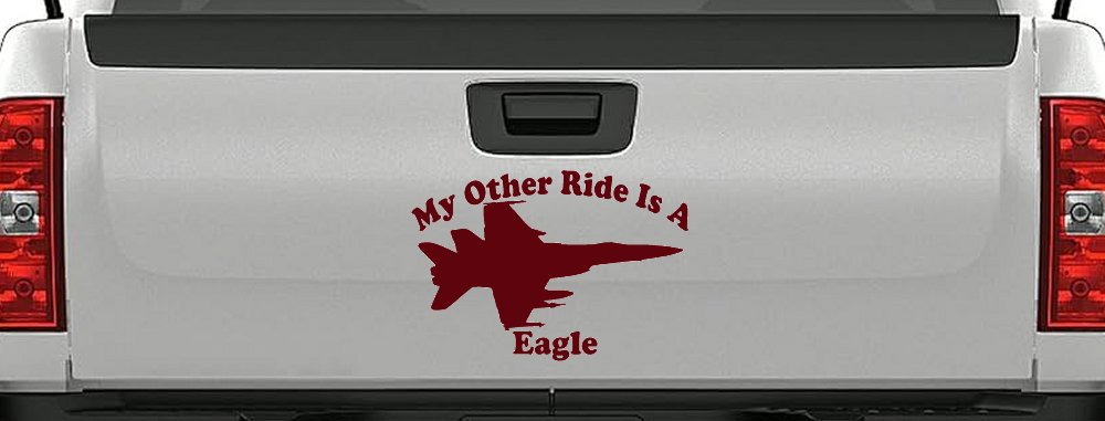 My Other Ride Is A Eagle Military Car or Truck Window Decal Sticker (Purple Red)